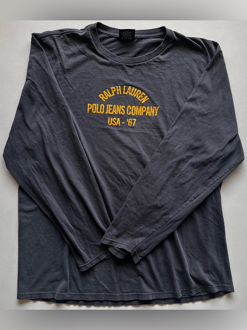 Ralph Lauren Polo Jeans Company Graphic Long Sleeve T Shirt Men’s Large Grey